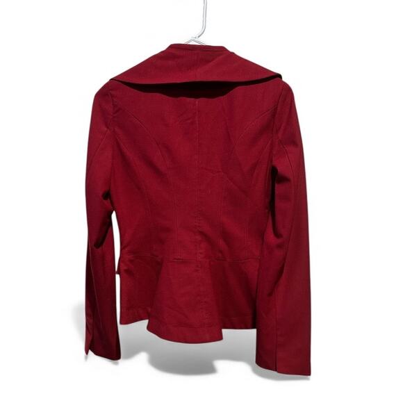 Millard Filmore Red Blazer Button Up Clips Size Small Ruffled Collar MF-13 - Picture 2 of 4